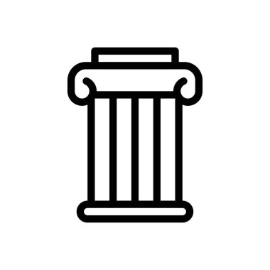 Şeffaf bir arkaplanda sütun vektör çizimi. Konsept ve grafik tasarım için ince çizgi simgesi.. 