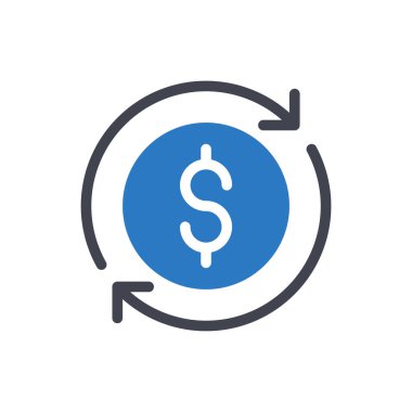 Saydam bir arkaplanda dolar vektör illüstrasyonu. Konsept ve grafik tasarım simgeleri için kaliteli semboller..