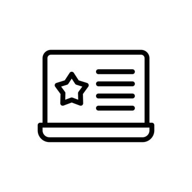 Şeffaf bir arkaplan üzerinde yıldız vektör çizimi. Premium kalite semboller. Konsept ve grafik tasarım için ince çizgi simgesi.