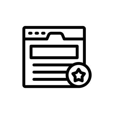 Saydam bir arkaplan üzerinde web sayfası vektör illüstrasyonu. Konsept ve grafik tasarımı için ince çizgi simgesi.. 