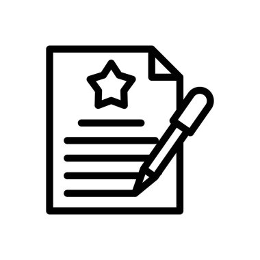 Şeffaf bir arkaplan üzerinde yıldız vektör çizimi. Premium kalite semboller. Konsept ve grafik tasarım için ince çizgi simgesi.