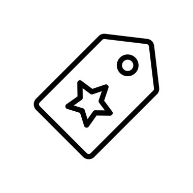 Şeffaf bir arkaplanda etiket vektör illüstrasyonu. Konsept ve grafik tasarım için ince çizgi simgesi.. 