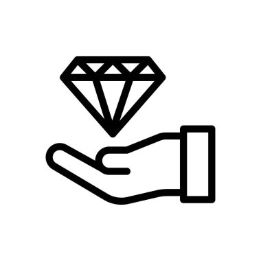 Şeffaf bir arkaplanda elmas vektör çizimi. Konsept ve grafik tasarım için ince çizgi simgesi.. 