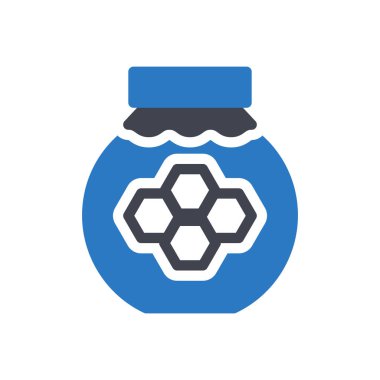 Şeffaf bir arkaplan üzerinde bal kavanozu vektör illüstrasyonu. Konsept ve grafik tasarımı için özel kalite semboller..