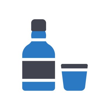 Şeffaf bir arkaplanda alkol vektör illüstrasyonu. Konsept ve grafik tasarımı için kaliteli semboller..