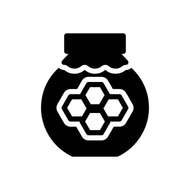 Şeffaf bir arkaplan üzerinde bal kavanozu vektör illüstrasyonu. Konsept ve grafik tasarımı için özel kalite semboller..