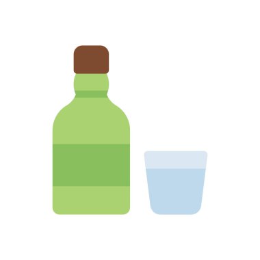 Saydam bir arkaplan üzerinde alkol vektör illüstrasyonu. Konsept ve grafik tasarımı için birinci sınıf kalite simgeler.. 