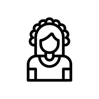 Şeffaf bir arkaplanda kadın vektör çizimi. Premium kalite semboller. Konsept ve grafik tasarım için ince çizgi simgesi.. 