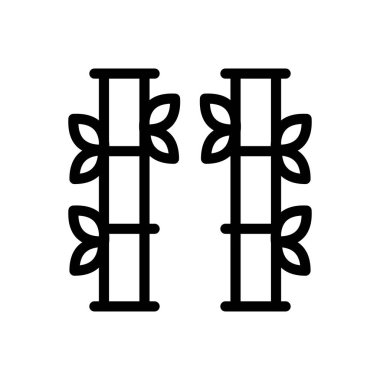 Şeffaf bir arkaplanda bambu vektör çizimi. Konsept ve grafik tasarım için ince çizgi simgesi..