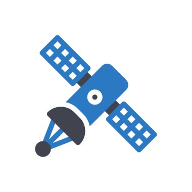 Şeffaf bir arkaplan üzerinde uydu vektör çizimi. Konsept ve grafik tasarımı için özel kalite semboller.. 