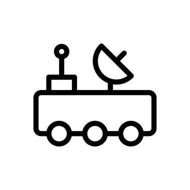 Şeffaf bir arkaplan üzerinde van vektör çizimi. Konsept ve grafik tasarımı için ince çizgi simgesi..