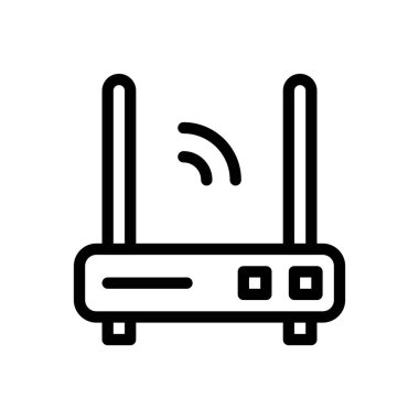 Şeffaf bir arkaplan üzerinde router vektör çizimi. Premium kalite sembolleri. Konsept ve grafik tasarım için ince çizgi simgesi.