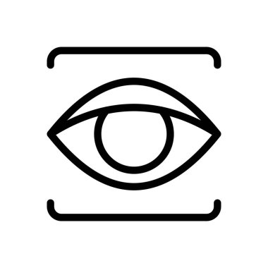 Şeffaf bir arkaplanda göz vektör çizimi. Konsept ve grafik tasarım için ince çizgi simgesi..