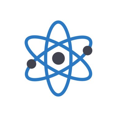 Şeffaf bir arkaplanda atom vektörü çizimi. Konsept ve grafik tasarım için mükemmel kalite sembolleri..