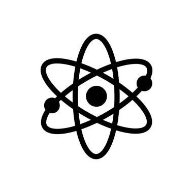 Şeffaf bir arkaplanda atom vektörü çizimi. Konsept ve grafik tasarım için mükemmel kalite sembolleri..