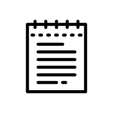 şeffaf bir arkaplan üzerinde notepad vektör illüstrasyonu.Premium kalite simgeleri. Konsept ve grafik tasarım için ince çizgi simgesi. 