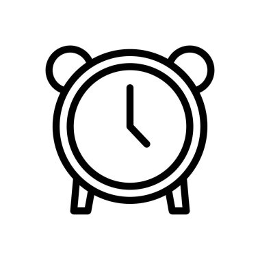 Saydam bir arkaplanda alarm vektör çizimi. Premium kalite sembolleri. Konsept ve grafik tasarım için ince çizgi simgesi.