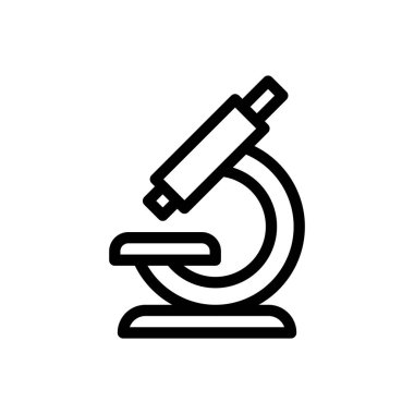 Şeffaf bir arkaplanda mikroskop vektör çizimi. Konsept ve grafik tasarımı için ince çizgi simgesi..