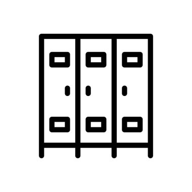 Saydam bir arkaplanda dolap vektör çizimi. Premium kalite semboller. Konsept ve grafik tasarım için ince çizgi simgesi.
