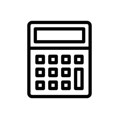 Şeffaf bir arkaplan üzerinde hesap makinesi vektör çizimi. Konsept ve grafik tasarımı için ince çizgi simgesi..