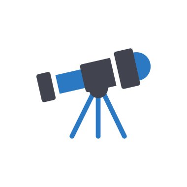 Şeffaf bir arkaplan üzerinde teleskop vektör çizimi. Konsept ve grafik tasarımı için özel kalite semboller..