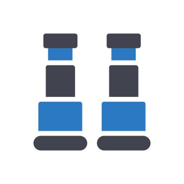 Şeffaf bir arkaplan üzerinde dürbünlü vektör çizimi. Konsept ve grafik tasarımı için mükemmel kalite sembolleri..