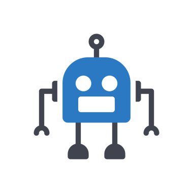 Şeffaf bir arkaplan üzerinde robot vektör çizimi. Konsept ve grafik tasarım simgeleri için kaliteli semboller.. 