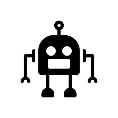 Şeffaf bir arkaplan üzerinde robot vektör çizimi. Konsept ve grafik tasarım simgeleri için kaliteli semboller.. 