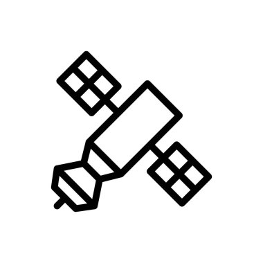 Şeffaf bir arkaplan üzerinde uydu vektör çizimi. Premium kalite semboller. Konsept ve grafik tasarım için ince çizgi simgesi.