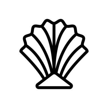 Şeffaf bir arkaplanda deniz kabuğu vektör çizimi. Konsept ve grafik tasarım için ince çizgi simgesi..