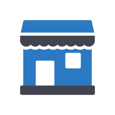 Şeffaf bir arkaplanda mağaza vektör çizimi. Konsept ve grafik tasarım simgeleri için kaliteli semboller..