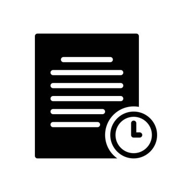 Şeffaf bir arkaplan üzerindeki belge vektör illüstrasyonu. Konsept ve grafik tasarımı için kaliteli semboller..