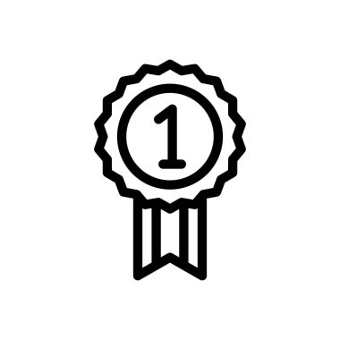 Şeffaf bir arkaplanda madalya vektörü çizimi. Konsept ve grafik tasarım için ince çizgi simgesi..