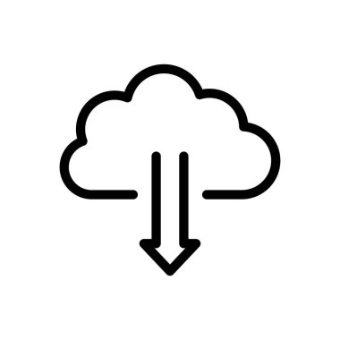Şeffaf bir arkaplanda bulut vektör çizimi. Konsept ve grafik tasarımı için ince çizgi simgesi.. 
