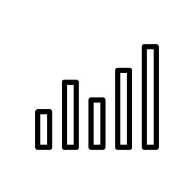 Şeffaf bir arkaplan üzerinde bar grafik vektör çizimi. Premium kalite semboller. Konsept ve grafik tasarım için ince çizgi simgesi.