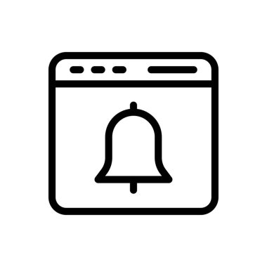 Saydam bir arkaplan üzerinde web sayfası vektör illüstrasyonu. Konsept ve grafik tasarımı için ince çizgi simgesi..