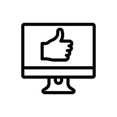 Saydam bir arkaplan üzerinde ekran vektör çizimi. Premium kalite semboller. Konsept ve grafik tasarım için ince çizgi simgesi.