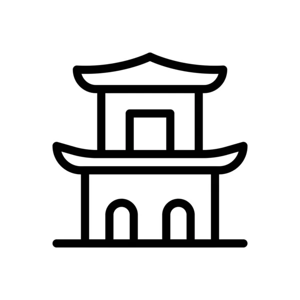 Ilustracja Wektora Świątyni Przejrzystym Tle Symbole Jakości Premium Cienka Ikona — Wektor stockowy