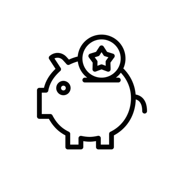 Piggy Vector Illustration Transparent Background Premium Quality Symbols Thin Line — Vetor de Stock