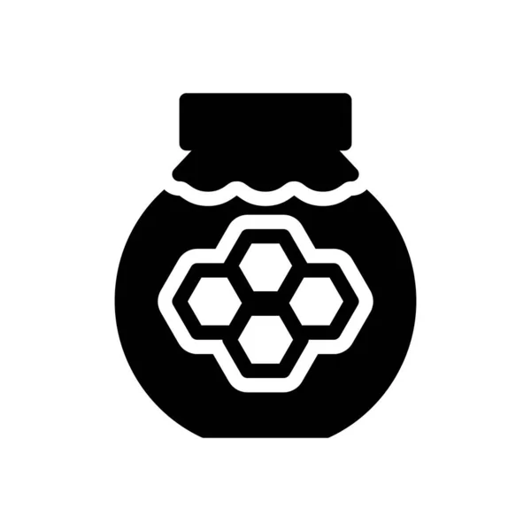 Honey Jar Vector Illustration Transparent Background Premium Quality Symbols Glyphs — Stock Vector