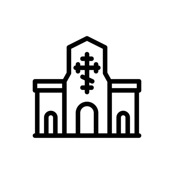 透明な背景の教会のベクトル図 プレミアム品質の象徴概念とグラフィックデザインのための細い線のアイコン — ストックベクタ