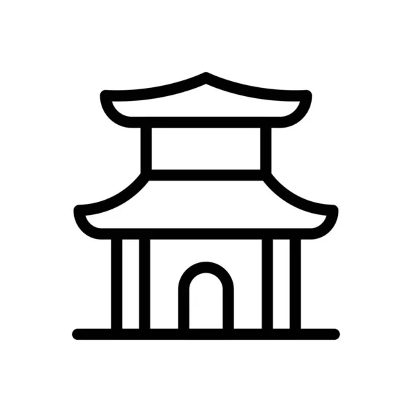 Yakushiji 삽화에 그라운드 Premium Quality Symbols Thin Line Icon Concept — 스톡 벡터