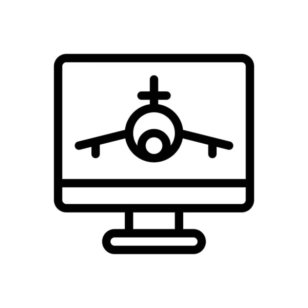 Plane Vector Illustration Transparent Background Premium Quality Symbols Thin Line — Stock vektor