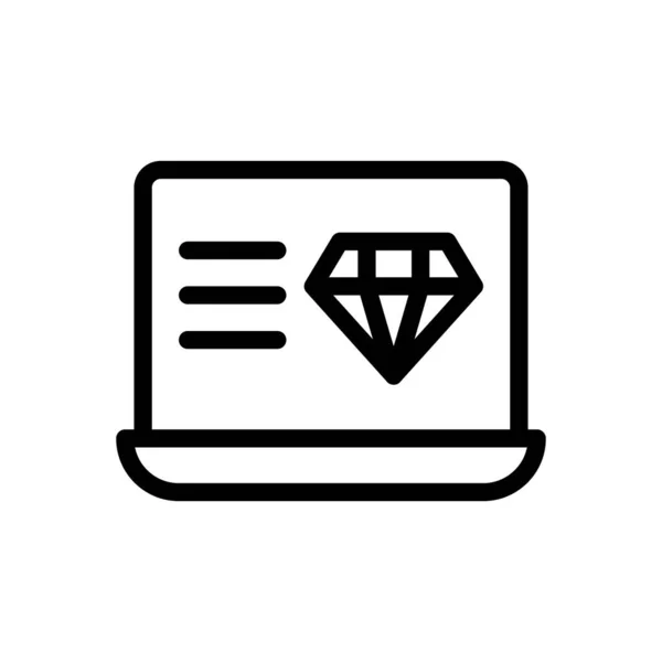 透明な背景にダイヤモンドベクトルイラスト プレミアム品質記号コンセプトとグラフィックデザインのための細い線のアイコン — ストックベクタ