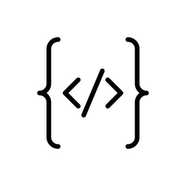 Şeffaf bir arkaplan üzerinde kodlama vektör illüstrasyonu. Konsept ve grafik tasarımı için mükemmel kalite sembolleri..