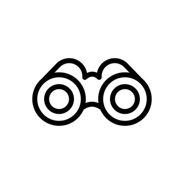 Şeffaf bir arkaplan üzerinde dürbün vektör çizimi. Konsept ve grafik tasarımı için ince çizgi simgesi..