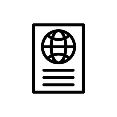 Şeffaf bir arkaplanda pasaport vektör illüstrasyonu.Premium kalite sembolleri. Konsept ve grafik tasarım için ince çizgi simgesi.