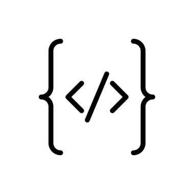 Şeffaf bir arkaplanda vektör çizimi kodlaması. Premium kalite sembolleri. Konsept ve grafik tasarım için ince çizgi simgesi.