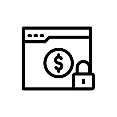 Saydam bir arkaplan üzerinde web sayfası vektör illüstrasyonu. Konsept ve grafik tasarımı için ince çizgi simgesi..