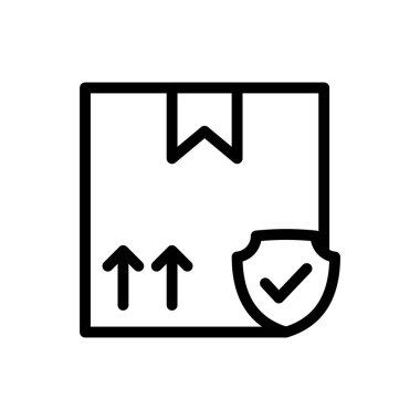 Şeffaf bir arkaplan üzerinde paket vektör çizimi. Konsept ve grafik tasarımı için ince çizgi simgesi.. 